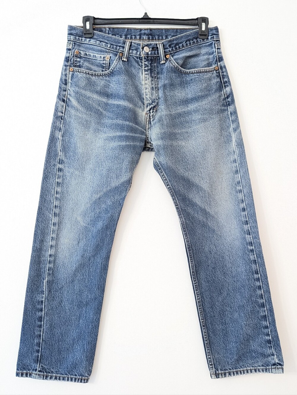 Vintage Levi's 505 Straight Leg Jeans Medium Wash Blue Denim W34 L30 Mens